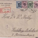 Finnland - 1 1/2 M./50 P. Wappen/Überdruck ua. Einschreibebrief Vasa 1921 Zensur