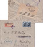 Finnland - 2x1 1/2M./50 P. Wappen Einschreibebrief Vasa 23.4.21 Zensur