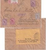 Finnland - 2x40 P. Wappen ua. Einschreibebrief Voikka Heidelberg 21.IX.20 Zensur
