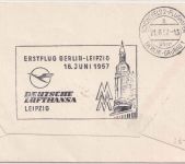 Finnland - DDR-Lufthansa Erstflug berlin-Leipzig Zuleitungspost 1957