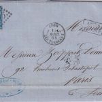 Frankreich - 20 C. Napoleon gez. Brief 2145 Lyon - Paris 15.4.1864