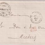 Frankreich/Spanien - 40 C. Ceres gez. Brief Sternstpl. Paris - Madrid 1874