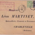 Frankreich - 5+10 C. Sage Brief St. Michel Bahnpost Hirson Charleville 1900