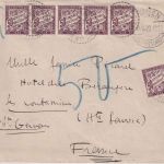 Frankreich - 6x50 C. Portomarke unfrankierter Brief Emden - Les Contamines 1929