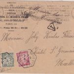 Frankreich - 30+20 C. Portomarke Unfrankierter Dienstbrief Paris 1926