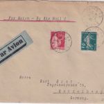 Frankreich - 2 Fr. Säerin u.a. Luftpostbrief Paris - Heidelberg 1935