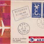 Frankreich - 2x35 Fr. Europa Airfrance Caravelle Firstflight Paris - London 1959