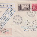 Frankreich - AVIO Linee Italiane Firstflight Paris Milano Luftpost-R-Brief 1948