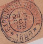 Frankreich - 3 C. Sage Ganzsache/Streifband SST Exposition Universelle 1889