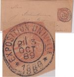 Frankreich - 3 C. Sage Ganzsache/Streifband SST Exposition Universelle 1889