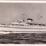 BRD - Fährschiff Deutschland Großenbrode Gedser Schiffspostkarte n. Offenau 1960