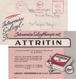 Bizone - Mannheim 29.11.48 4 Pfg. AFS "ATMOS" Fritzsching & Co. Drucksachenkarte