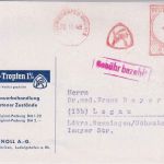Bizone - Ludwigshafen 22.10.48 4 Pfg. AFS Knoll (Pharma) Drucksachenkarte