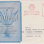 BRD - Brackwede 1950 4 Pfg. AFS "Quadronal gegen Schmerzen" Drucksachenkarte