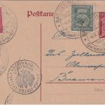 DR-Infla - 10 Pfg. Ziffer "21" Ganzsachenkarte+Zusatz Bad Oeynhausen 6.6.22