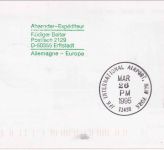BRD - 2x100 Pfg. 100 J. Röntgenstrahlen LH-Erstflugkarte Düsseldorf - NY 1995