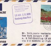 Zypern - 50 M. Naturschutzjahr LH-Erstflug Hamburg - NY Zuleitungspost 1970
