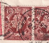 England - 2x1 1/2+1 P. George V. Perfin "S&Co" Luftpostbrief London Berlin 1934