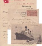 England - 2x1 1/2 P. George V. Shipletter Southampton Paquebot - Paris 1934