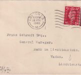 England - 1+1 1/2 P. George VI. Zensurbrief n. LIECHTENSTEIN London 16.4.1940