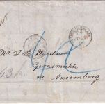 England/Bayern - 21/42 Kr. Portobrief Birmingham/Nottingham - Gerasmühle 1859