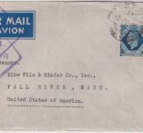 England/Ägypten - 10 P. George VI. Luftpostbrief (Feldpost ?) n. USA 8 JU 1945