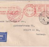 England - 2 1/2 P. + 1 1/2 P. Meter mark Luftpostbrief London - Berlin 1933