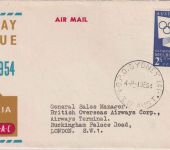 Australien - 2 Sh. Olympic Games Melbourne Schmuck-FDC/Luftpostbrief Sydney 1954