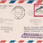 DDR - AUA Olympia-Sonderflug Wien Innsbruck Zuleitungspost Berlin 1964