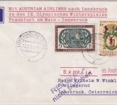 Luxemburg - AUA Olympia-Sonderflug FFM Innsbruck Zuleitungspost Luxemburg 1964
