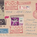 UDSSR - 4x4 Kop. Ganzsache (Olympiade Innsbruck) + Zusatz SST Moskau 1964