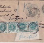 England - 2x2 1/2 P. Victoria Ganzsache+Zusatz/Einschreibebrief London 1900