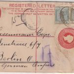 Gibraltar - 20 C. Victoria Einschreibeganzsache+Zusatz n. Berlin 1897