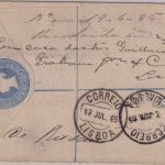 England - 2 P. Victoria Einschreibeganzsache+Zusatz n. PORTUG. GUINEA 1885