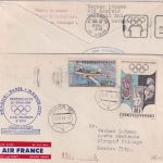 CSSR - Air France Olympiade Sonderflug Prag/Paris/Mexiko Zuleitungspost 1968