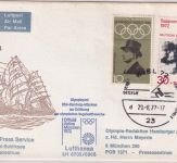 BRD - Olympiade 1972 Schmuckkuvert SST Kiel Segeln - München 29.8.72 Nebenstpl.!