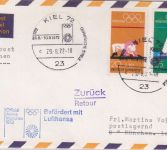 BRD - Olympiade 1972 Sonderflugpost SST Kiel - München 29.8.72 Nebenstpl.!