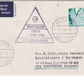 Island - Lufthansa Firstflight Göteborg Oslo Zuleitungspost Reykjavik 25.3.70