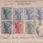 Italien - 3x25+2x15+10+5 C. Vittorio Venneto Einschreibebrief Trecastagni 1921