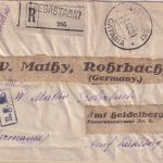Italien - 3x25+2x15+10+5 C. Vittorio Venneto Einschreibebrief Trecastagni 1921