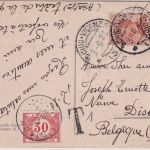 Italien - Bahnpost Schio/Vicenza 1925 Karte n. BELGIEN - Nachporto