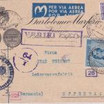 Italien - 1 L. Rossini u.a. illustr. Luftpostkarte Venedig - Offenbach 1943