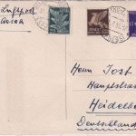 Italien - 1 L. Engel u.a. Luftpostkarte Bozen (Espressi) - Heidelberg 1936