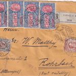 Italien - 4x30 C. Expressmarke u.a. Eilboten-Einschreibebrief Napoli 1921 Zensur