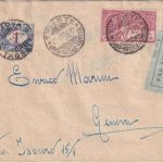 Italien - 50 C. Posta Aerea + 1 L. Portomarke Luftpostbrief Triest Genua 2.11.31