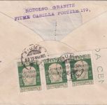 Italien/Fiume - 5 C. Annunzio/Überdruck 3er-Streifen Drucksache Fiume 12.5.1921