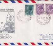 Italien - PanAm Firstflight Rome/Chicago Luftpostbrief n. San Francisco 1957