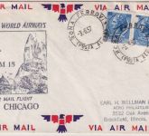Italien - PanAm Firstflight Rome/Chicago Luftpostbrief n. Brookfield 1957