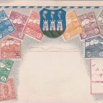 San Marino - Freimarkenausgabe "Ziffer u. Monte Titano" farb. Präge-AK ca. 1903