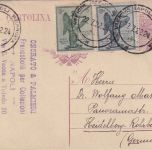 Italien - 25 C. Victor E.III Ganzsache+Zusatz Neapel - Heidelberg 1922